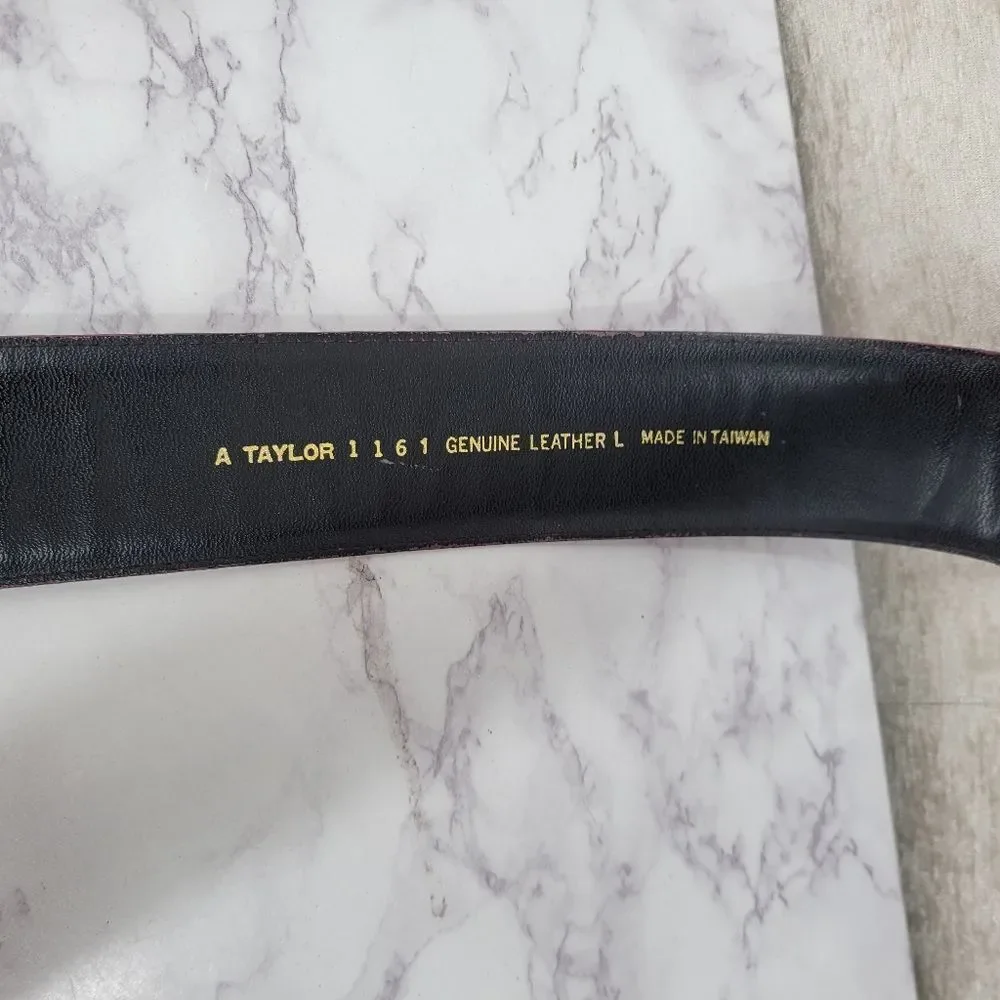 Vintage Wide Oversized Fuchsia Leather Belt for Women